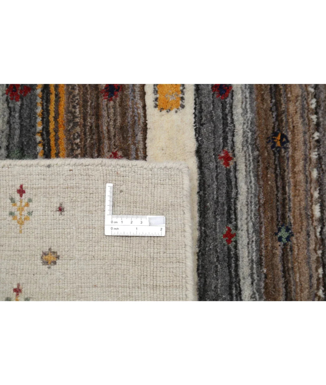 Ivory Indian Oriental Rug 3' 0" x 5' 3" Hand-Knotted | No. AT55438