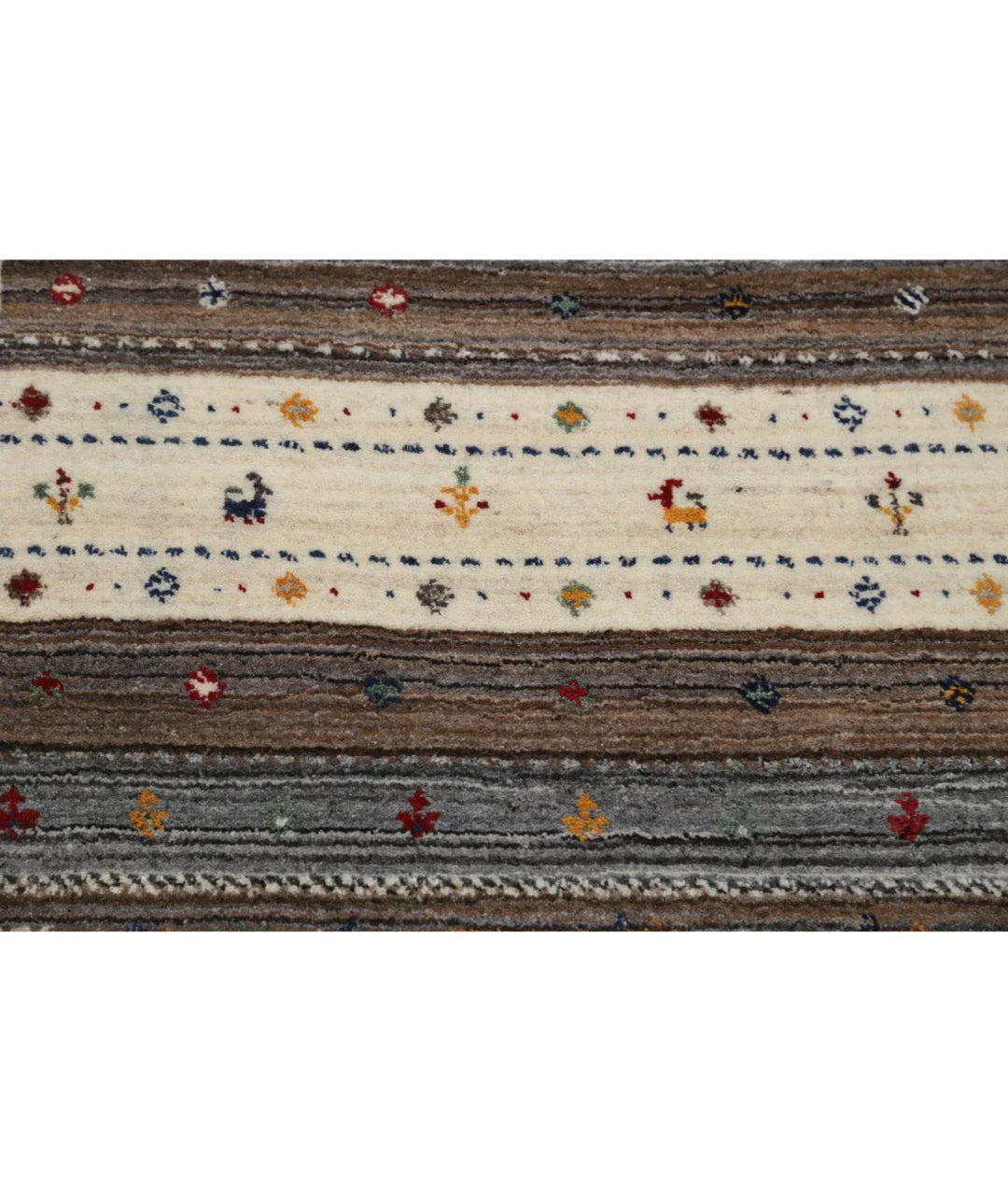 Ivory Indian Oriental Rug 3' 0" x 5' 3" Hand-Knotted | No. AT55438