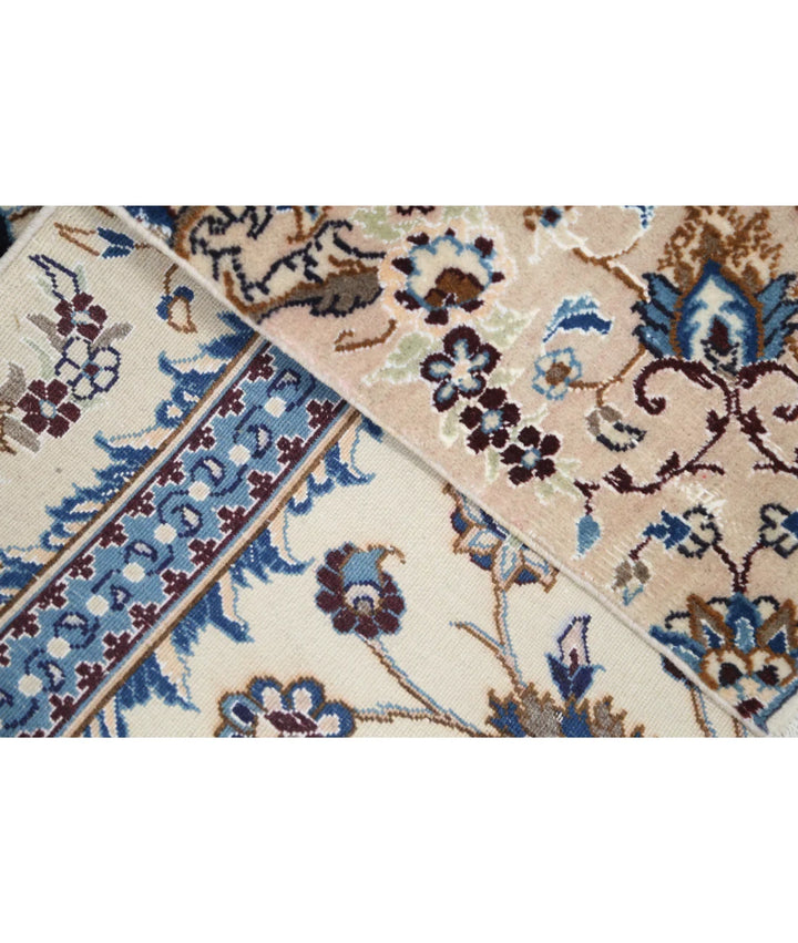 Ivory Iranian Nain Rug 3' 5" x 4' 10" Hand-Knotted | No. AT55451