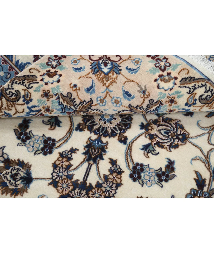 Ivory Iranian Nain Rug 3' 5" x 4' 10" Hand-Knotted | No. AT55451