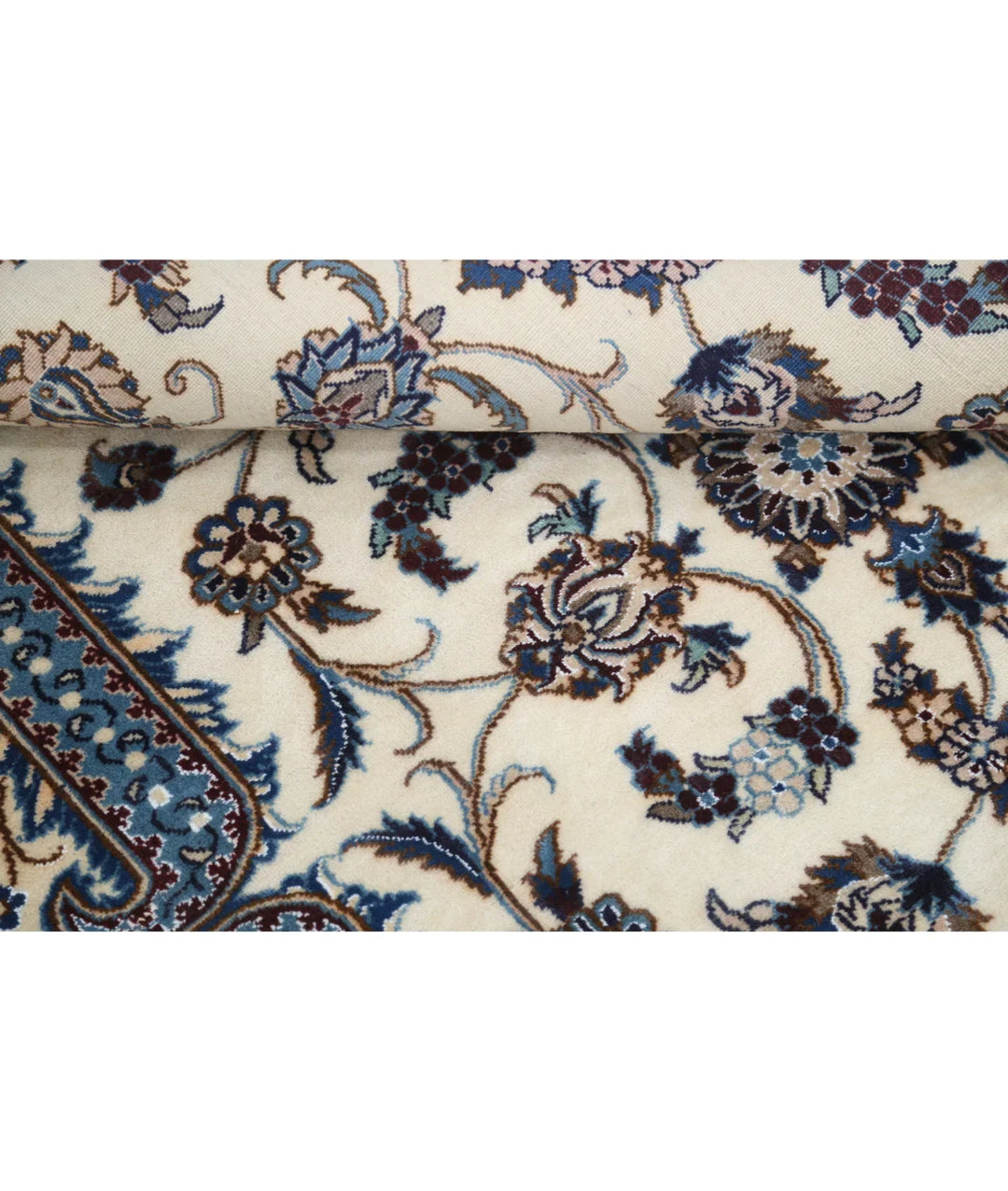 Ivory Iranian Nain Rug 3' 5" x 4' 10" Hand-Knotted | No. AT55451