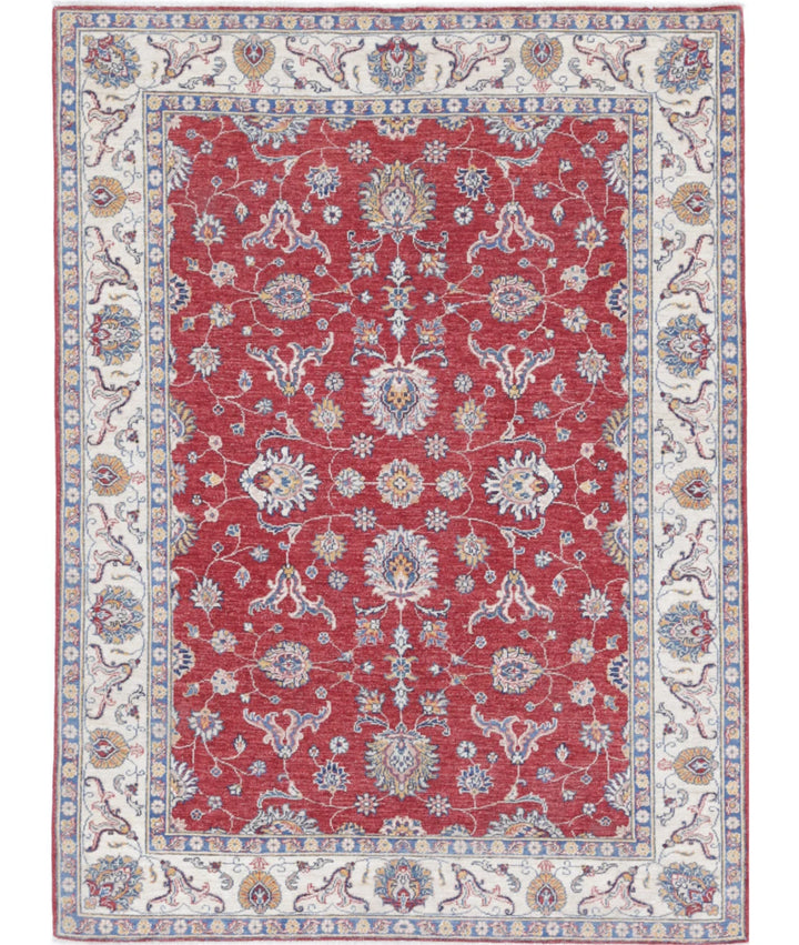 Afghan Ziegler Rug 4' 11" x 6' 7" Hand-Knotted | No. AT55526