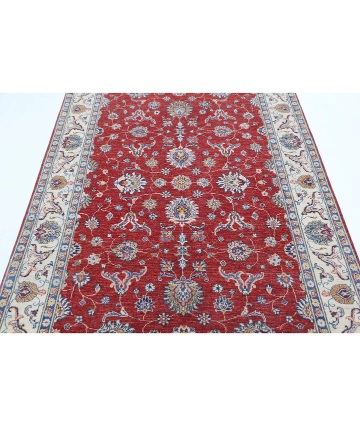 Afghan Ziegler Rug 4' 11" x 6' 7" Hand-Knotted | No. AT55526