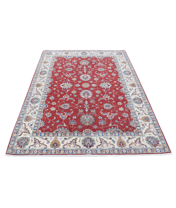 Afghan Ziegler Rug 4' 11" x 6' 7" Hand-Knotted | No. AT55526
