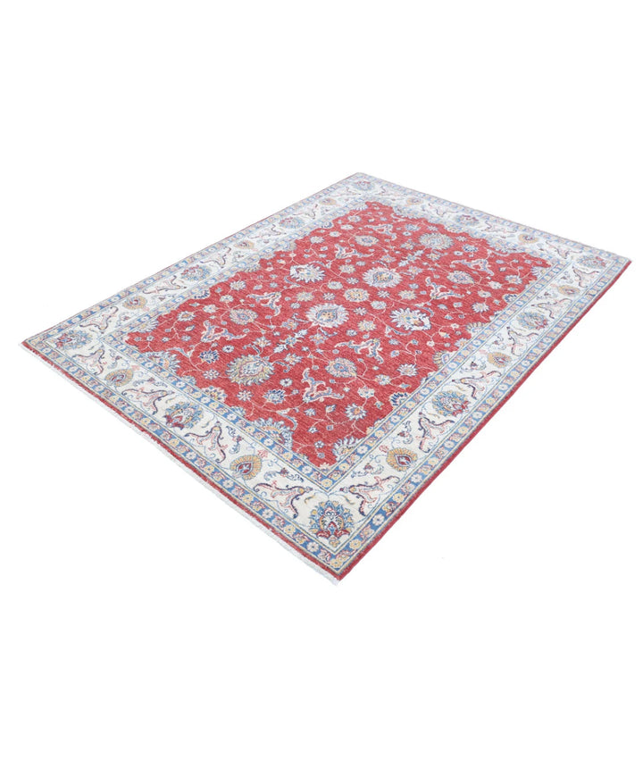 Afghan Ziegler Rug 4' 11" x 6' 7" Hand-Knotted | No. AT55526