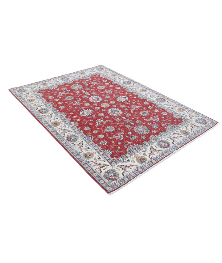 Afghan Ziegler Rug 4' 11" x 6' 7" Hand-Knotted | No. AT55526