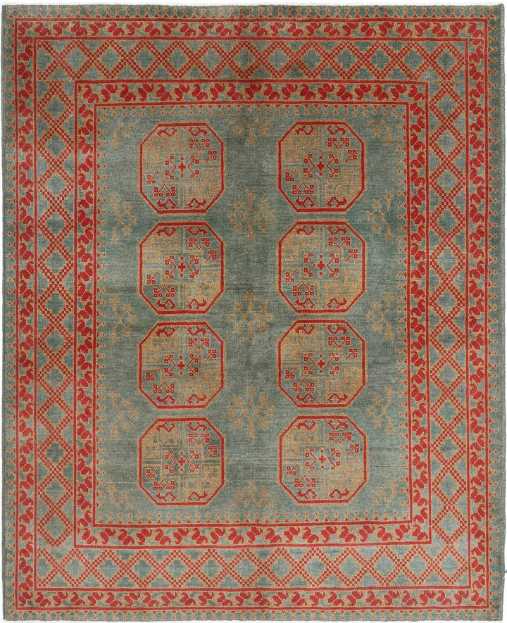 Afghan Akcha Revival Rug 5' 2" x 6' 4" Hand-Knotted | No. AT55531