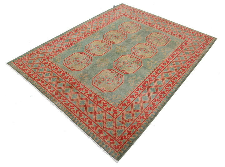 Afghan Akcha Revival Rug 5' 2" x 6' 4" Hand-Knotted | No. AT55531