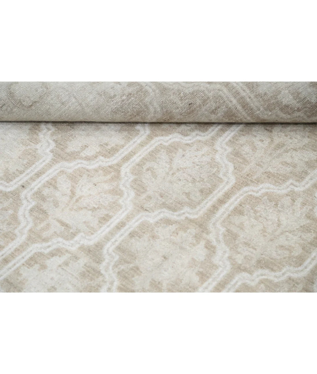 Brown Afghan Tabriz Rug 4' 9" x 12' 0" Hand-Knotted | No. AT55555