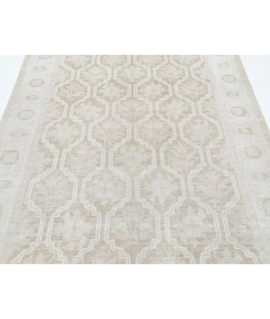 Brown Afghan Tabriz Rug 4' 9" x 12' 0" Hand-Knotted | No. AT55555