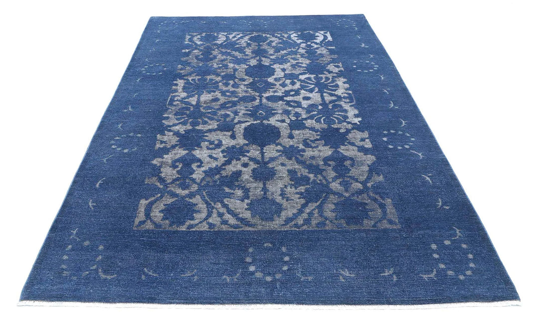 Blue Afghan Onyx Rug 5' 9" x 9' 5" Hand-Knotted | No. AT55562