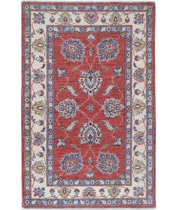 Red Afghan Ziegler Rug 2' 7" x 4' 1" Hand-Knotted | No. AT555740
