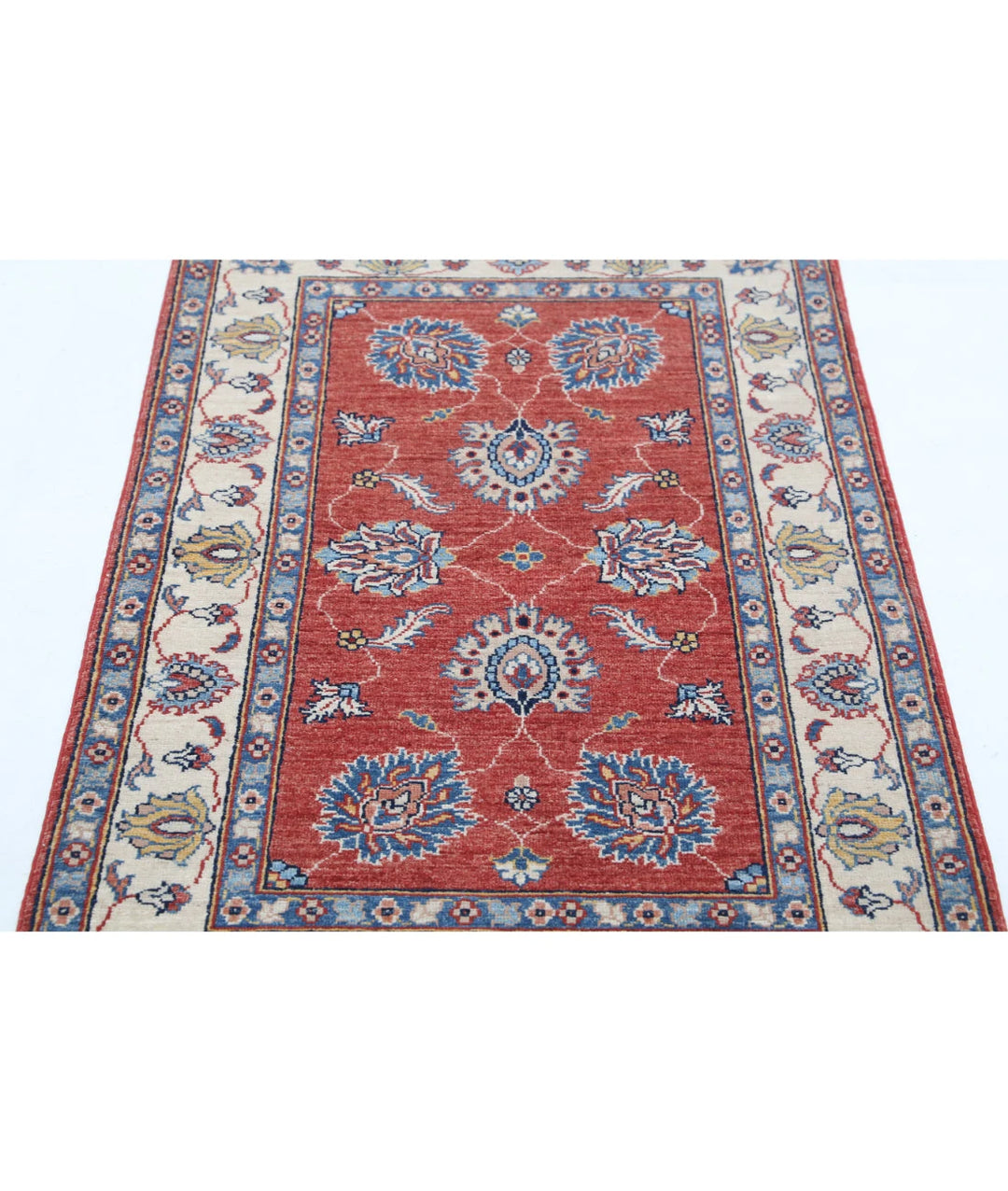 Red Afghan Ziegler Rug 2' 7" x 4' 1" Hand-Knotted | No. AT555740