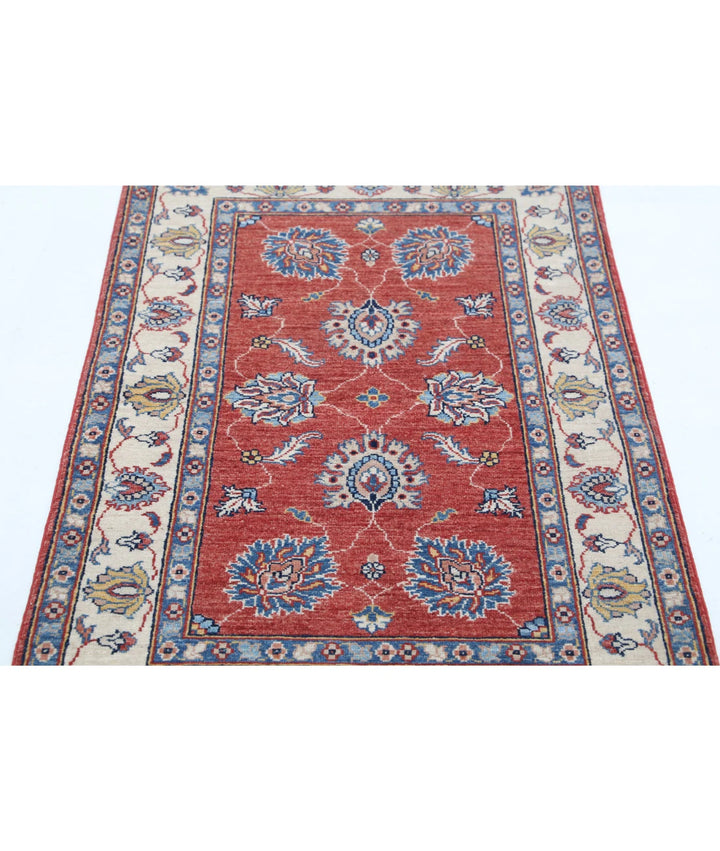 Red Afghan Ziegler Rug 2' 7" x 4' 1" Hand-Knotted | No. AT555740