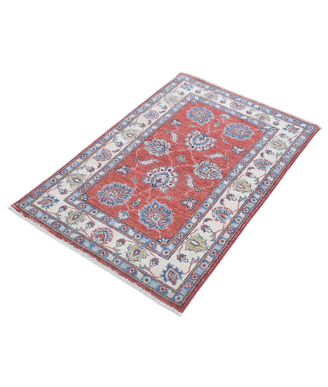 Red Afghan Ziegler Rug 2' 7" x 4' 1" Hand-Knotted | No. AT555740