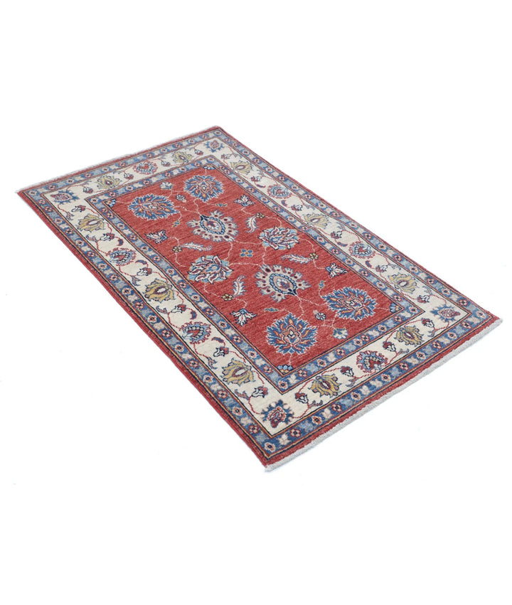 Red Afghan Ziegler Rug 2' 7" x 4' 1" Hand-Knotted | No. AT555740