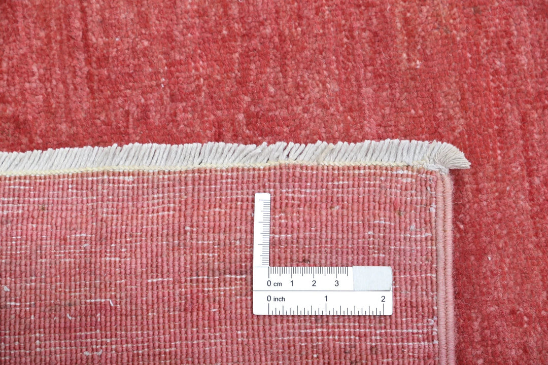 Pink Afghan Overdye Rug 6' 1" x 8' 8" Hand-Knotted | No. AT55652