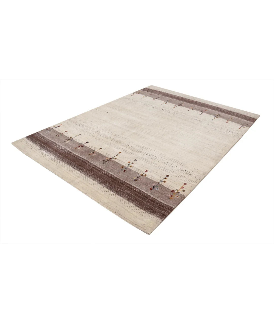 Ivory Indian Lori Rug 5' 10" x 7' 10" Hand-Knotted | No. AT55686