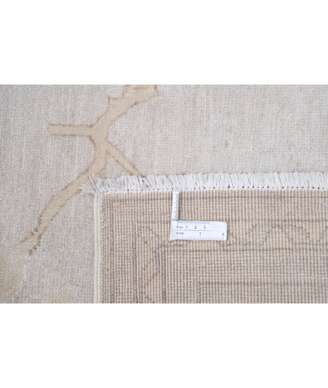 Ivory Afghan Oushak Rug 8'10" x 11'0" Hand-Knotted | No. AT55719