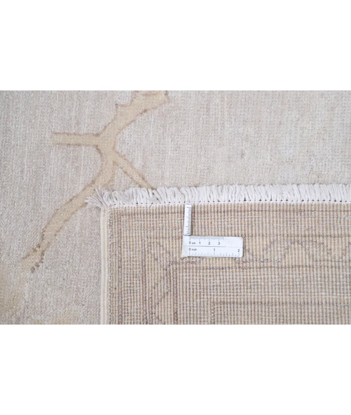 Ivory Afghan Oushak Rug 8'10" x 11'0" Hand-Knotted | No. AT55719