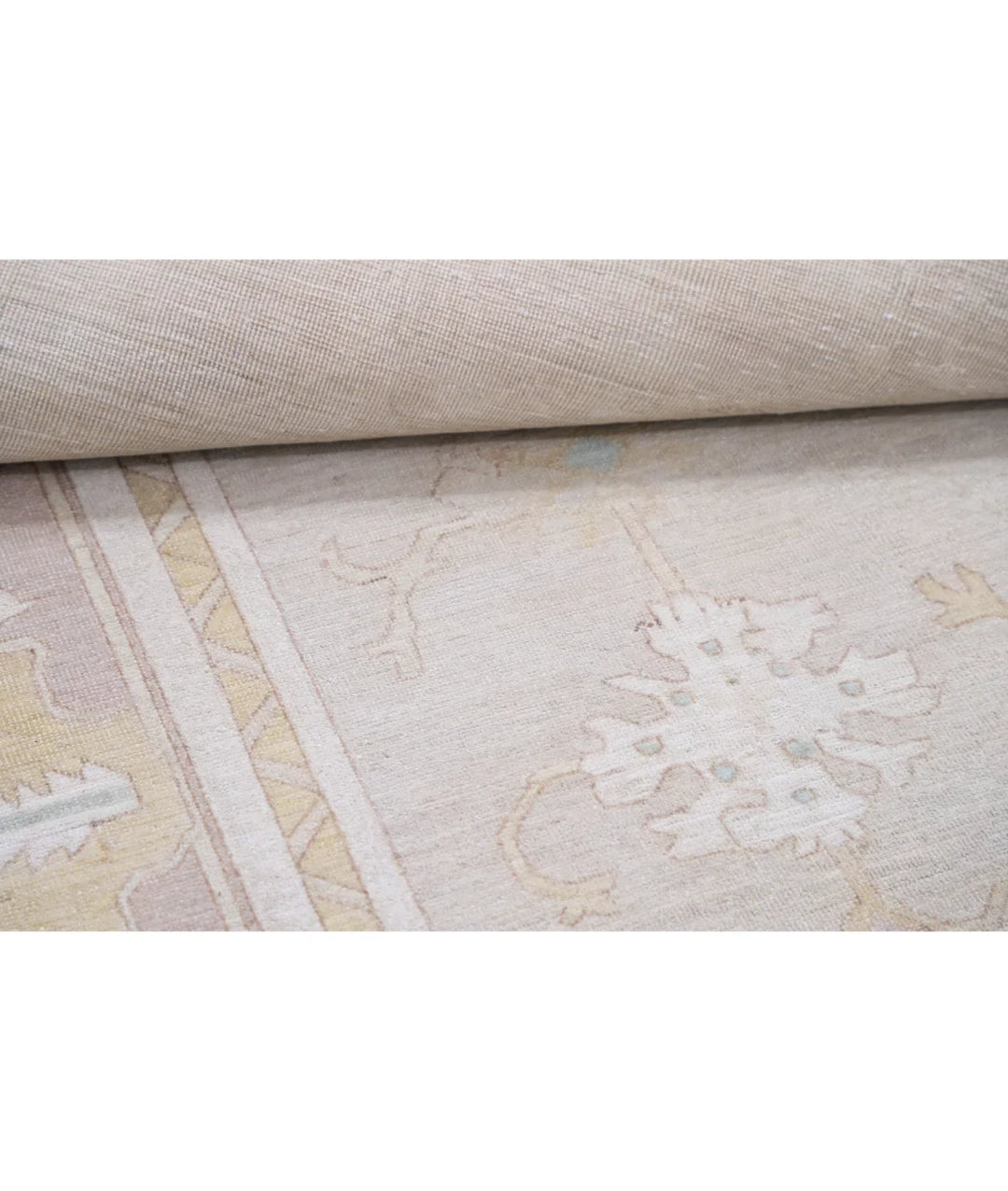 Ivory Afghan Oushak Rug 8'10" x 11'0" Hand-Knotted | No. AT55719