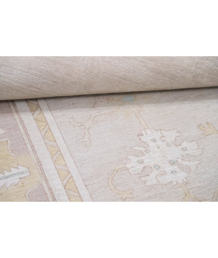 Ivory Afghan Oushak Rug 8'10" x 11'0" Hand-Knotted | No. AT55719