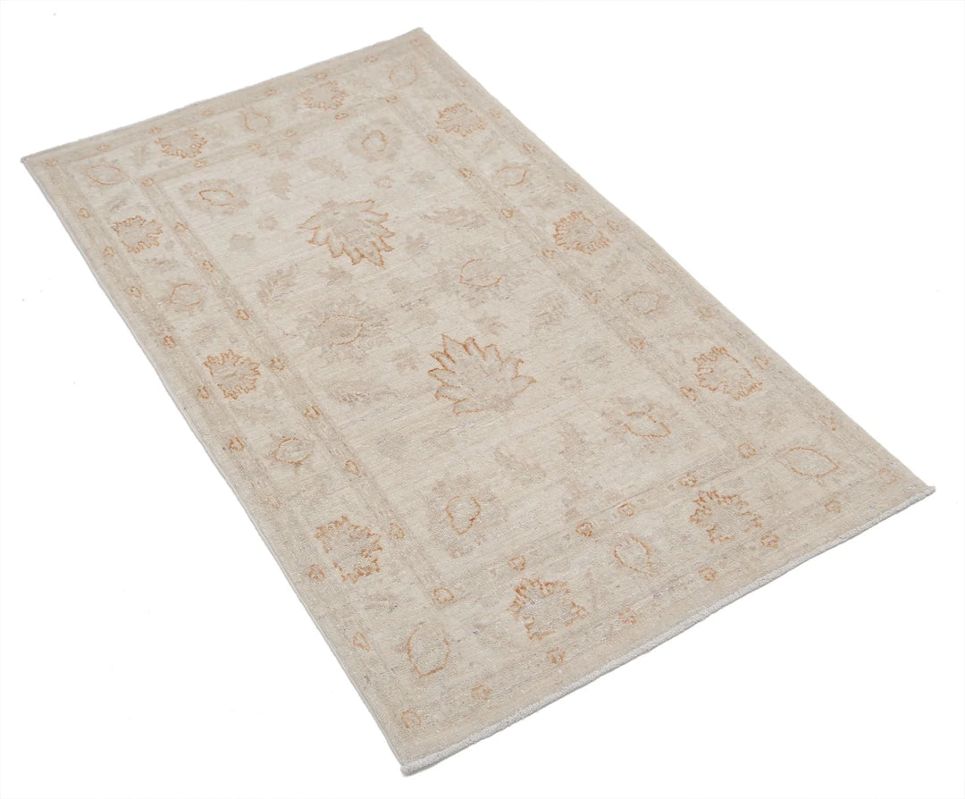 Ivory Afghan Serenity Rug 2' 6" x 4' 1" Hand-Knotted | No. AT55728