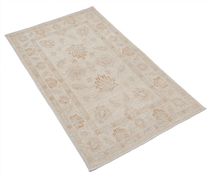 Ivory Afghan Serenity Rug 2' 6" x 4' 1" Hand-Knotted | No. AT55728