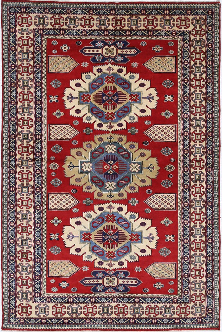 Afghan Tribal Shirvan Rug 5' 3" x 7' 9" Hand-Knotted | No. AT55753