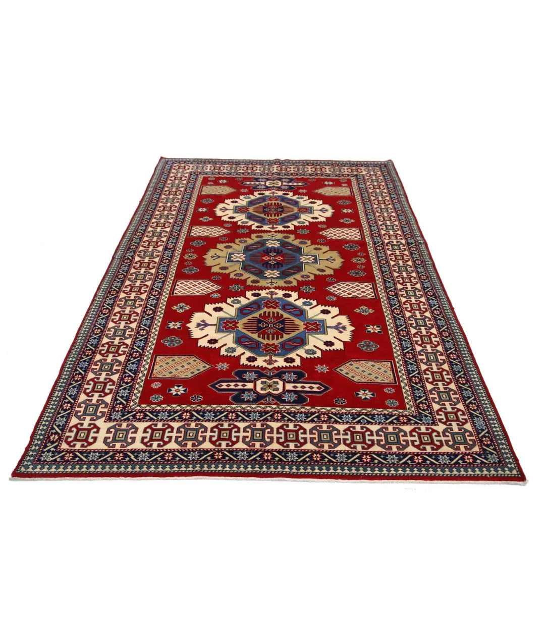 Afghan Tribal Shirvan Rug 5' 3" x 7' 9" Hand-Knotted | No. AT55753