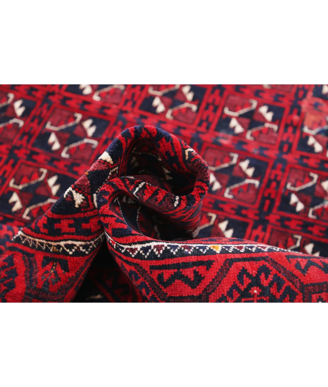 Afghan Tribal Bokhara Rug 4'7" x 7'7" Hand-Knotted | No. AT55755