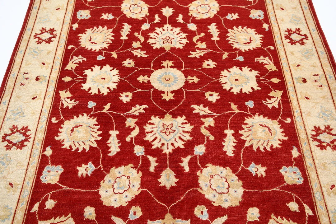 Afghan Ziegler Rug 4' 11" x 7' 1" Hand-Knotted | No. AT55785