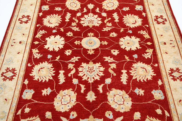 Afghan Ziegler Rug 4' 11" x 7' 1" Hand-Knotted | No. AT55785