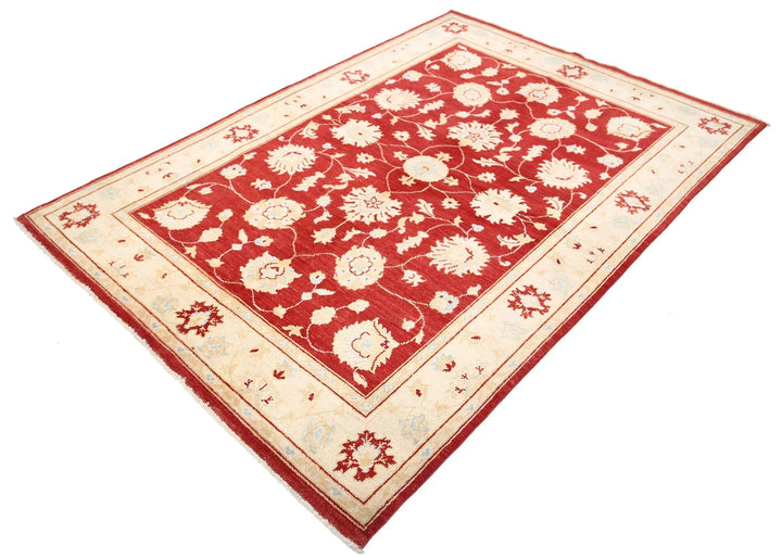 Afghan Ziegler Rug 4' 11" x 7' 1" Hand-Knotted | No. AT55785