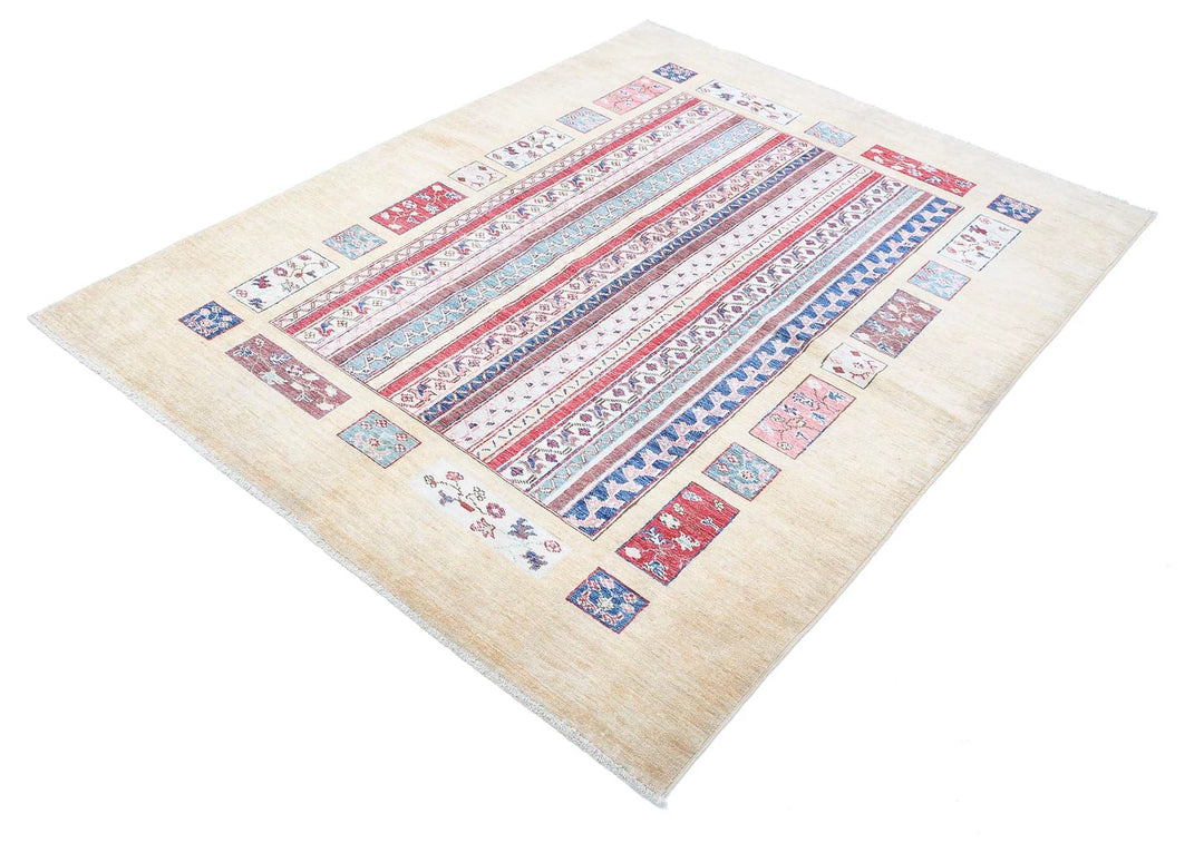 Afghan Oriental Rug 4' 11" x 6' 4" Hand-Knotted | No. AT55789