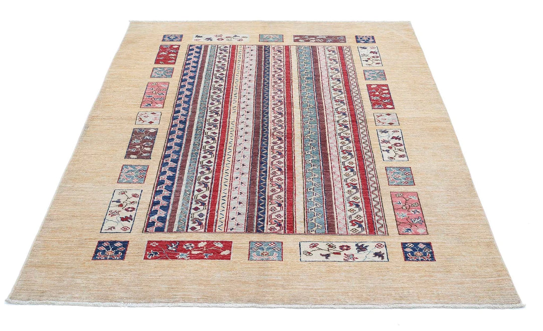 Afghan Oriental Rug 4' 11" x 6' 4" Hand-Knotted | No. AT55789