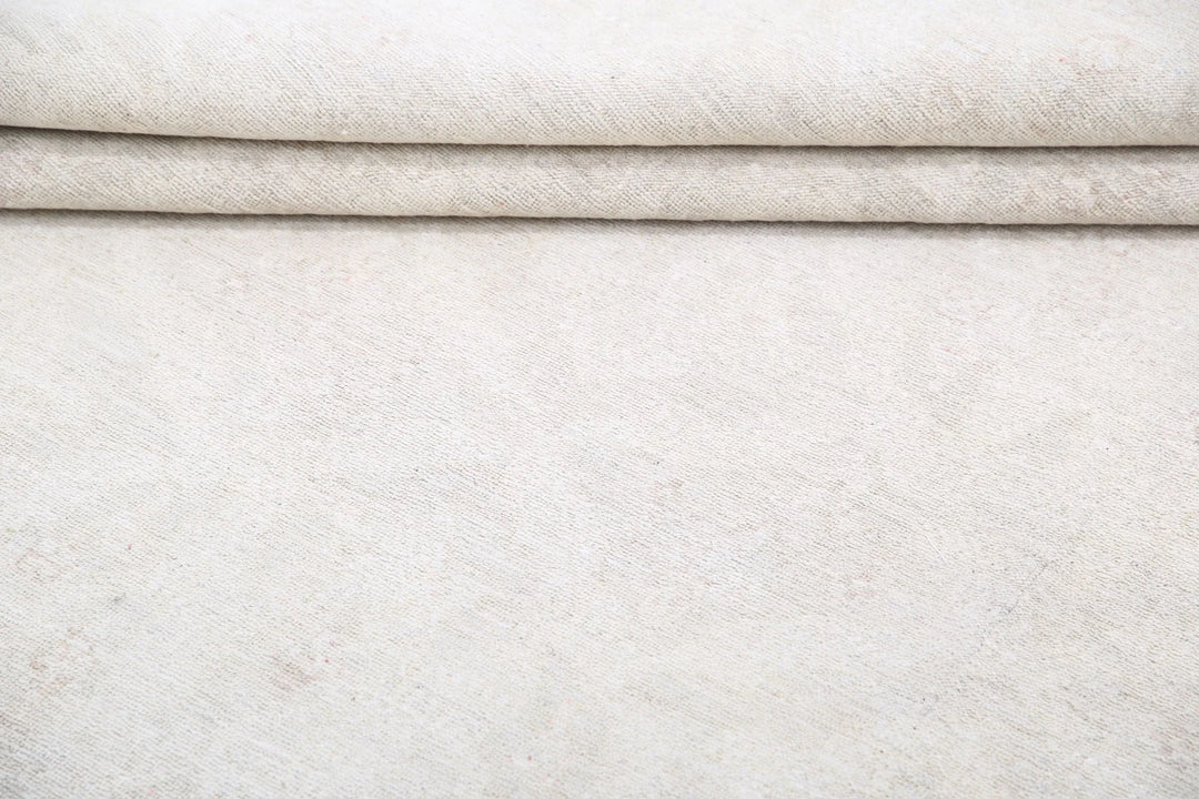 Ivory Afghan Oriental Rug 8' 1" x 9' 9" Hand-Knotted | No. AT55853