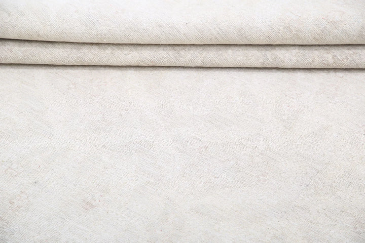 Ivory Afghan Oriental Rug 8' 1" x 9' 9" Hand-Knotted | No. AT55853