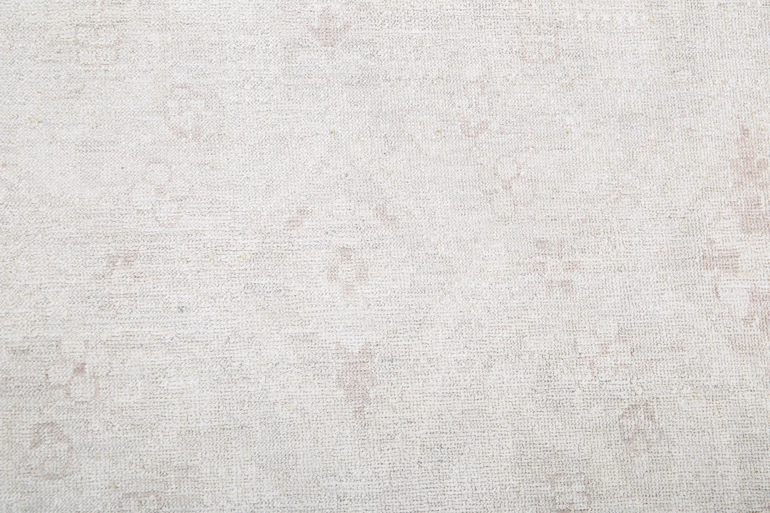 Ivory Afghan Oriental Rug 8' 1" x 9' 9" Hand-Knotted | No. AT55853