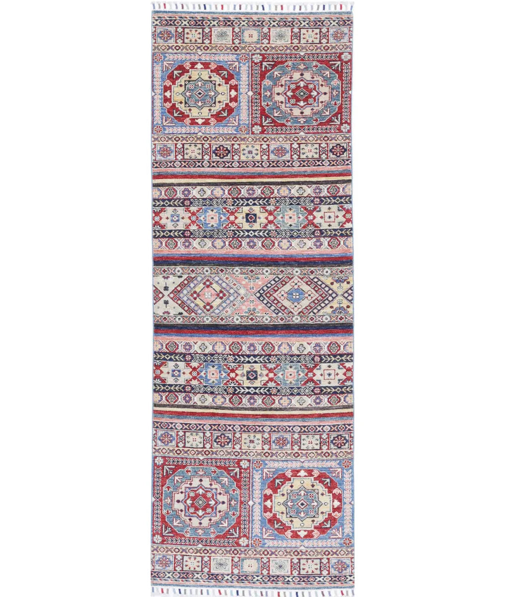 Afghan Khurjeen Rug 2' 8" x 8' 0" Hand-Knotted | No. AT55892