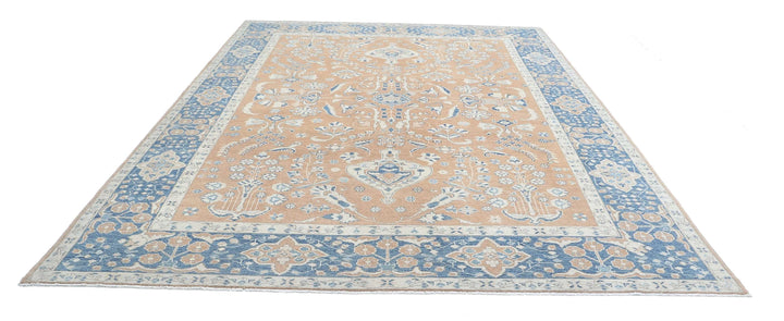 Afghan Oushak Rug 9' 2" x 12' 3" Hand-Knotted | No. AT55901