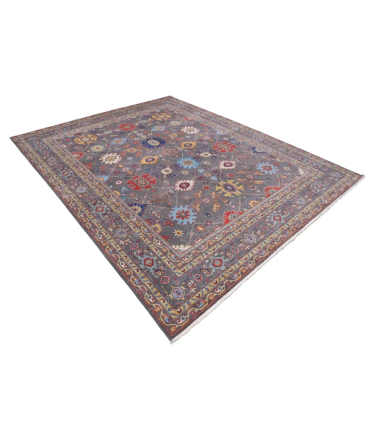 Grey Pakistani Oriental Rug 7' 11" x 10' 0" Hand-Knotted | No. AT55942