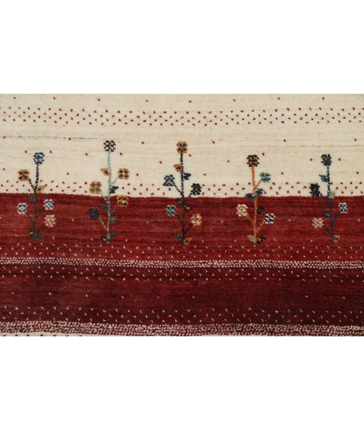 Ivory Indian Oriental Rug 4' 6" x 6' 6" Hand-Knotted | No. AT55959