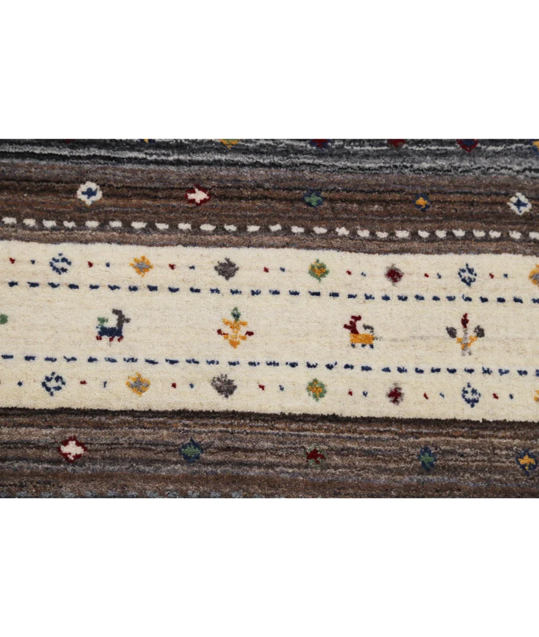 Ivory Indian Oriental Rug 3' 0" x 5' 2" Hand-Knotted | No. AT55972
