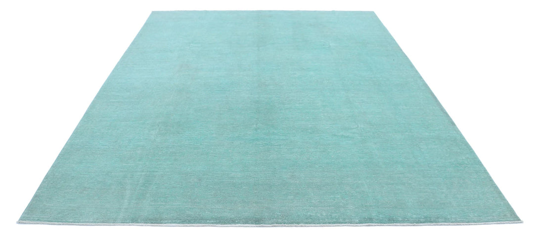 Green Afghan Overdye Rug 8' 0" x 9' 11" Hand-Knotted | No. AT55977