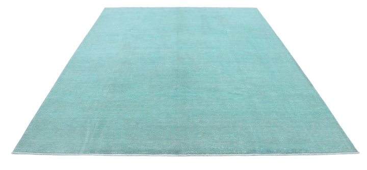 Green Afghan Overdye Rug 8' 0" x 9' 11" Hand-Knotted | No. AT55977