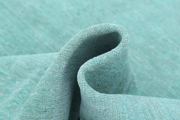 Green Afghan Overdye Rug 8' 0" x 9' 11" Hand-Knotted | No. AT55977