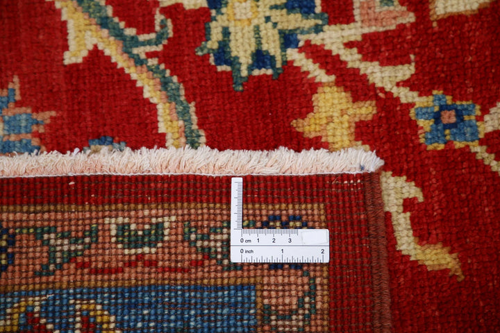 Red Afghan Ziegler Rug 6' 6" x 9' 8" Hand-Knotted | No. AT56041