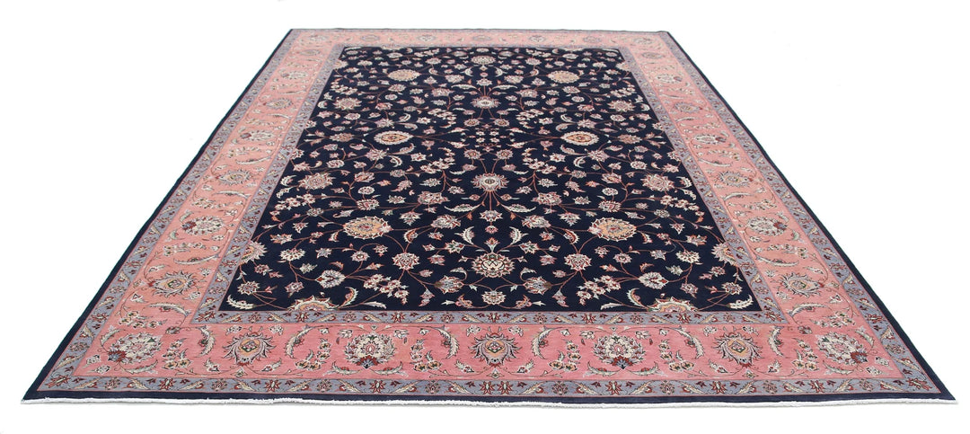 Blue Persian Tabriz Rug 9' 2" x 12' 0" Hand-Knotted | No. AT56099
