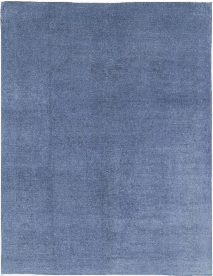 Blue Afghan Overdye Rug 8' 6" x 11' 4" Hand-Knotted | No. AT56130